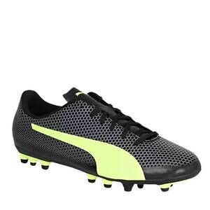 NEW PUMA kids spirit fg jr shoes in black-yellow-gray